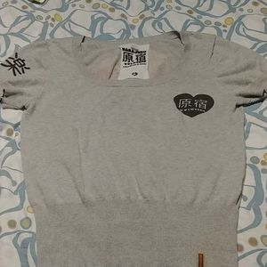 Harajuku Lovers “Music” Grey Sweater NWT